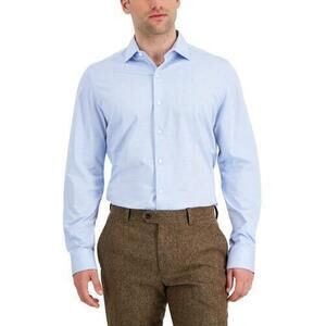 Bar III Men's Slim-Fit Performance Stretch Solid Piqué Knit Dress Shirt